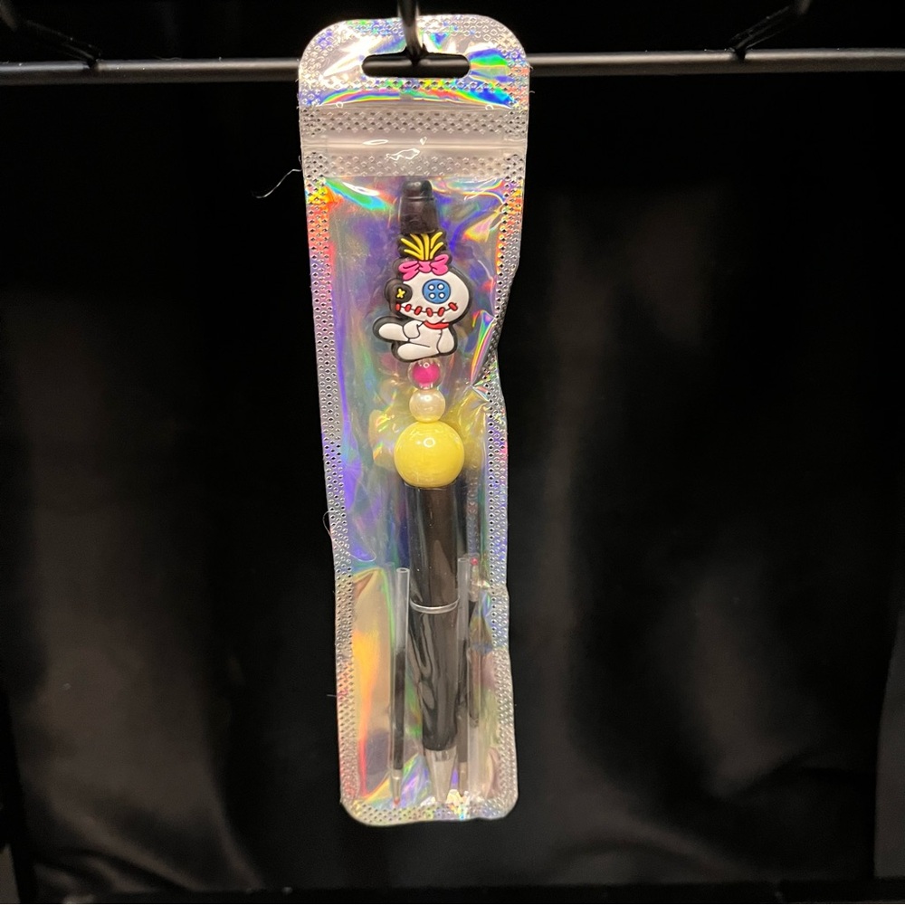 Black Focal bead Pen with Colorful Stitch Character Charm